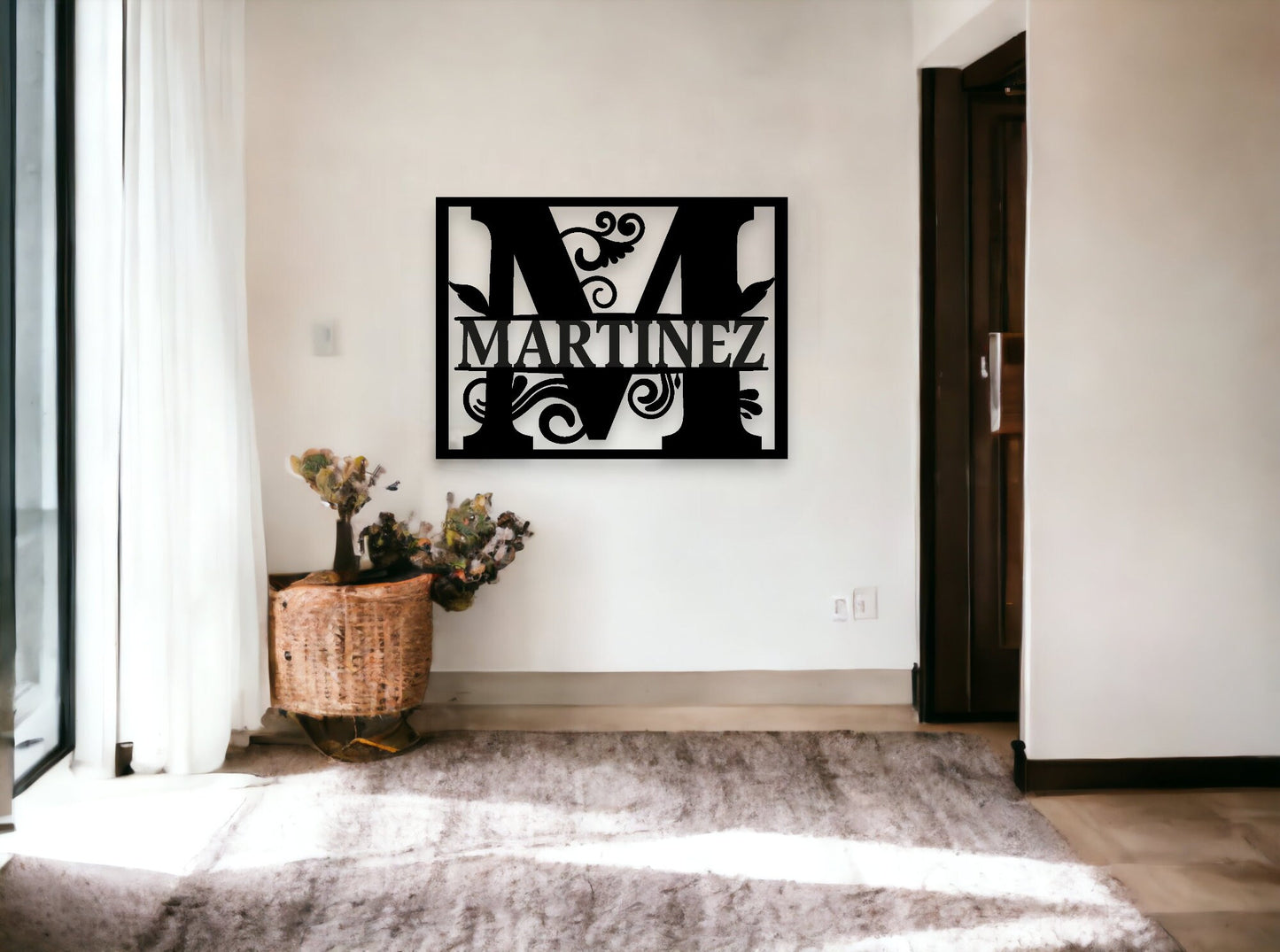 Custom Metal Name Sign, Personalized Metal Wall Art, Custom Family Name Sign, Metal Initial Door Hanger, Wedding Gift, Metal Last Name Sign