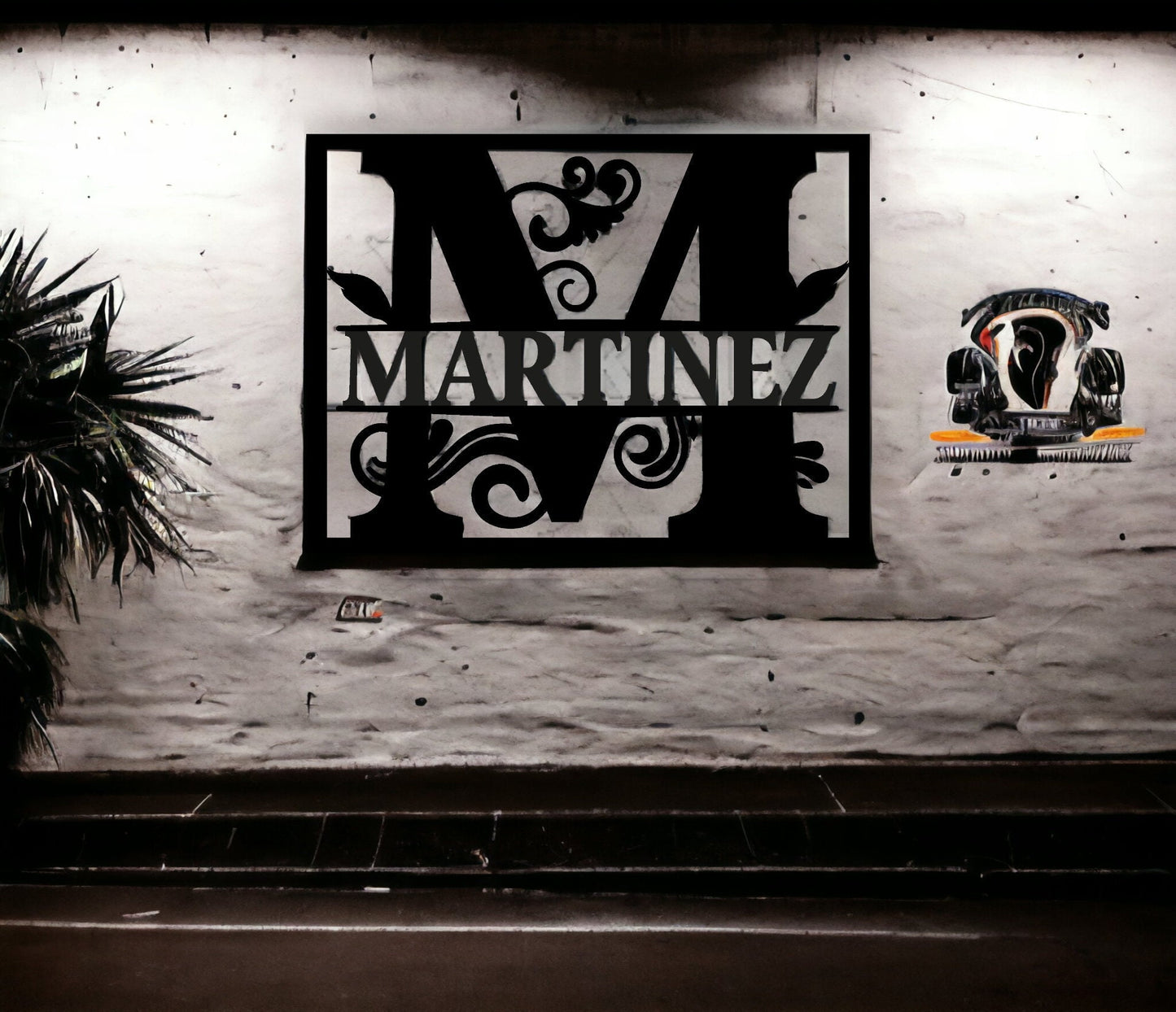 Custom Metal Name Sign, Personalized Metal Wall Art, Custom Family Name Sign, Metal Initial Door Hanger, Wedding Gift, Metal Last Name Sign