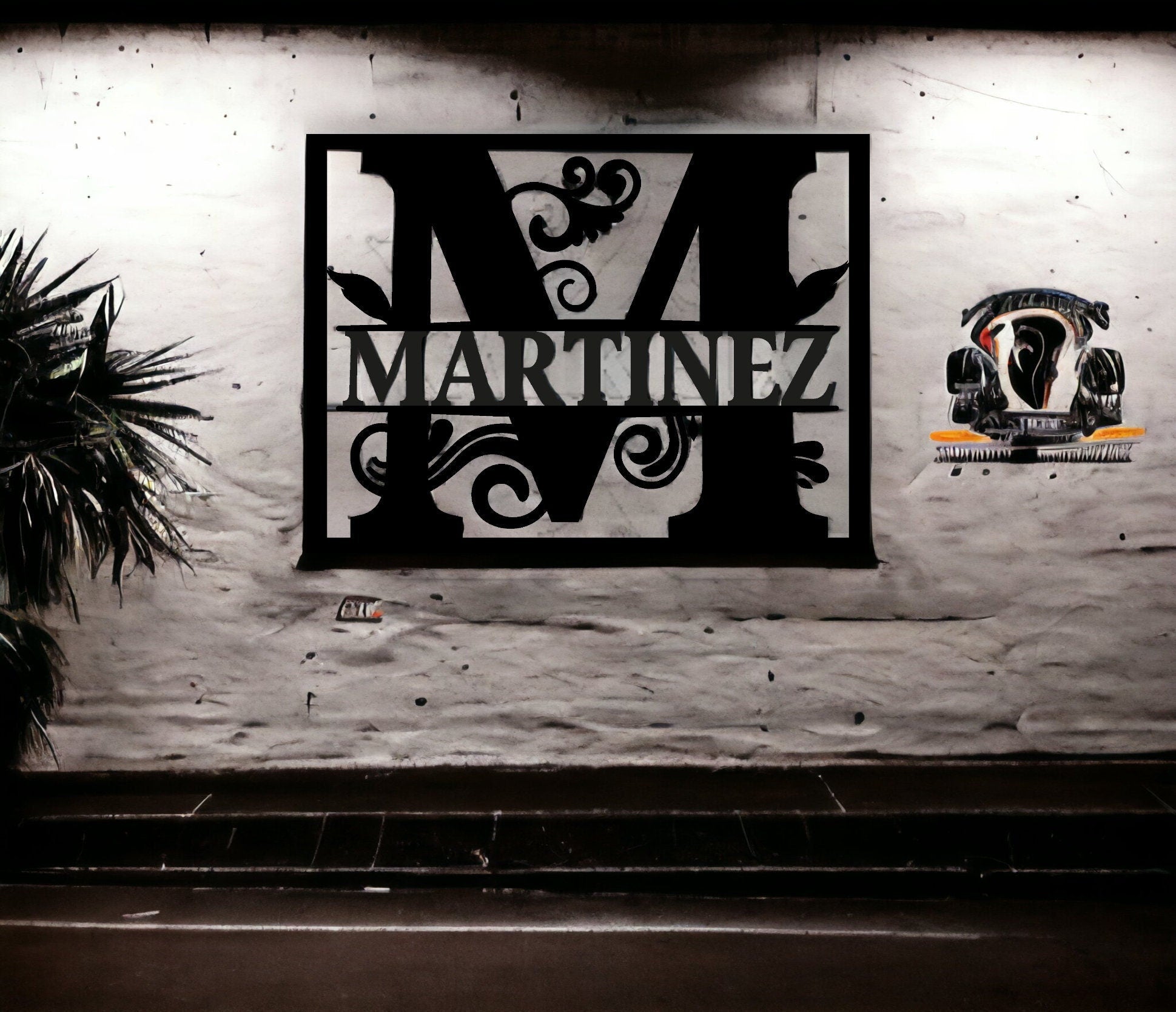 Custom Metal Name Sign, Personalized Metal Wall Art, Custom Family Name Sign, Metal Initial Door Hanger, Wedding Gift, Metal Last Name Sign