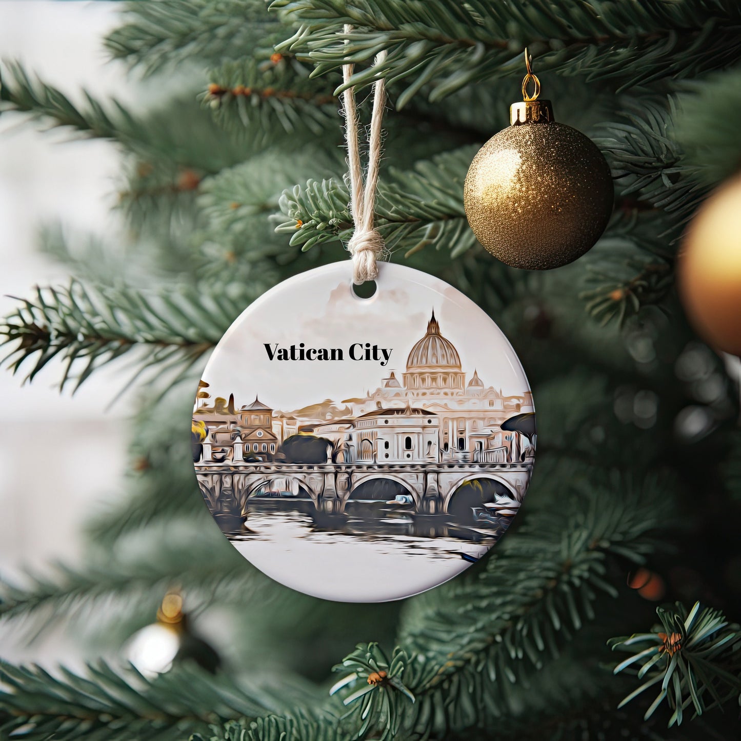 Vatican City Christmas Ornament, Christmas Gift, Vatican City Gift, Vatican City Travel, Christmas Decor, Vatican City Souvenir, Travel Gift