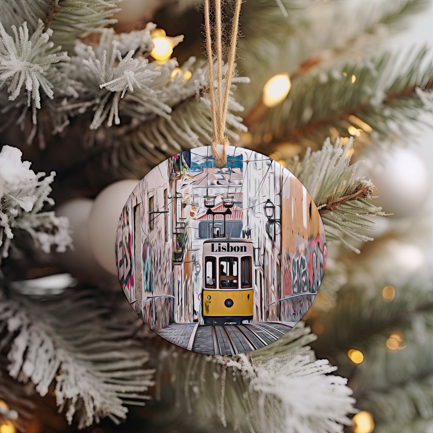 Lisbon Ornament, Christmas Ornament, Lisbon Gift, Christmas Gift, Lisbon Christmas, Lisbon, Lisbon Travel, Christmas Travel, Christmas Decor