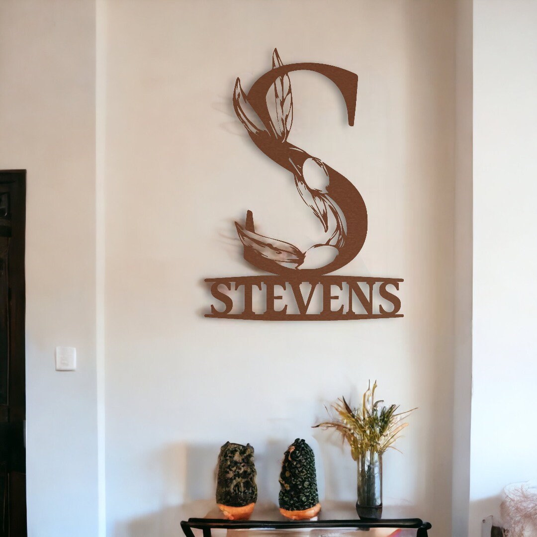 Personalized Metal Monogram Sign, Metal Name Sign, Nursery Name Sign, Custom Name Sign, Last Name Sign, Housewarming Gift