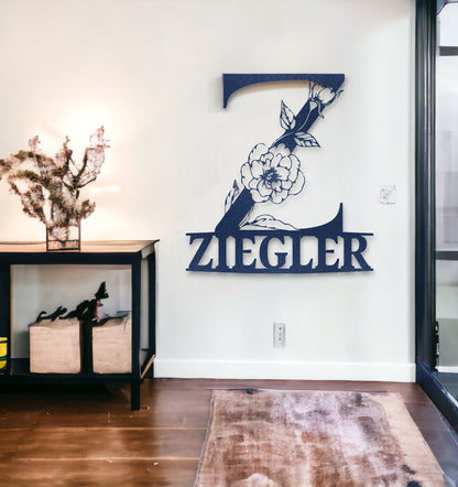 Custom Metal Monogram Sign, Metal Name Sign, Nursery Name Sign, Custom Name Sign, Last Name Sign, Personalized Metal Sign, Housewarming Gift