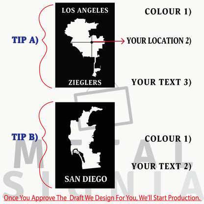 Custom City Maps, Personalized State Metal Map , Personalized Map, Any City,Business map, Custom City Map Wall Art, City Map, Christmas Gift