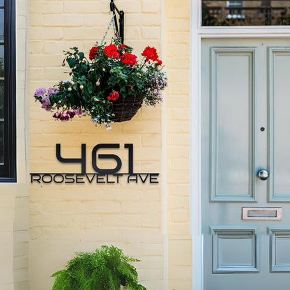 Custom Metal Address Sign for House, Metal House Number, Modern Deco House Number Sign, Address Plaque, Address Signs, Housewarming Gift