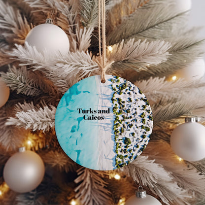 Turks and Caicos Ornament, Beach Vacation Keepsake, Christmas Tree Decor