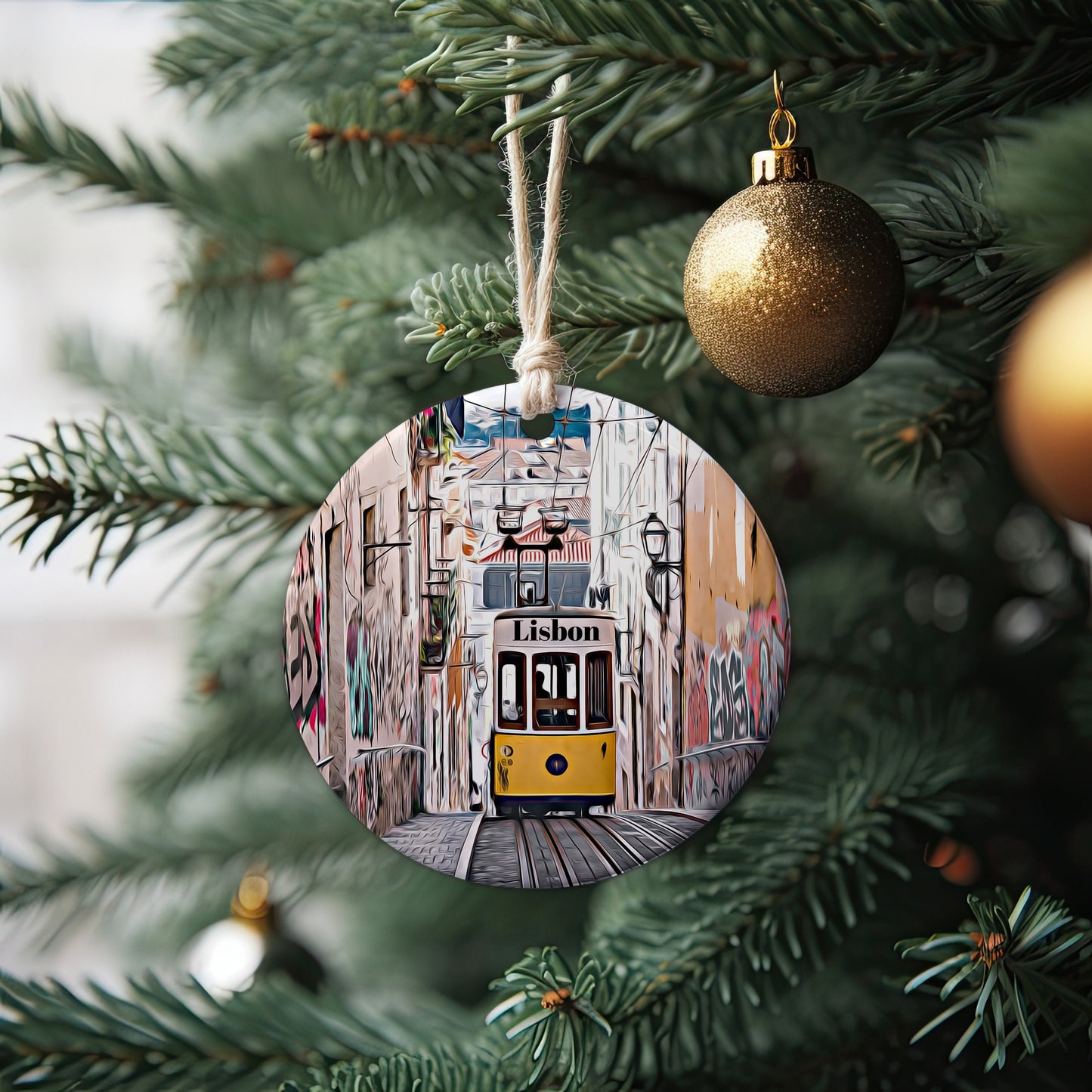 Lisbon Ornament, Christmas Ornament, Lisbon Gift, Christmas Gift, Lisbon Christmas, Lisbon, Lisbon Travel, Christmas Travel, Christmas Decor