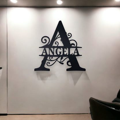 Personalized Monogram Metal Name Sign - Home Decor Gift