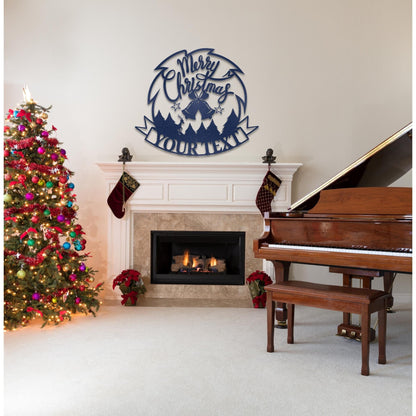 Metal Merry Christmas Sign, Custom Christmas Wall Decor, Personalized Front Door Merry Christmas Sign, Christmas Porch Sign, Noel Sign