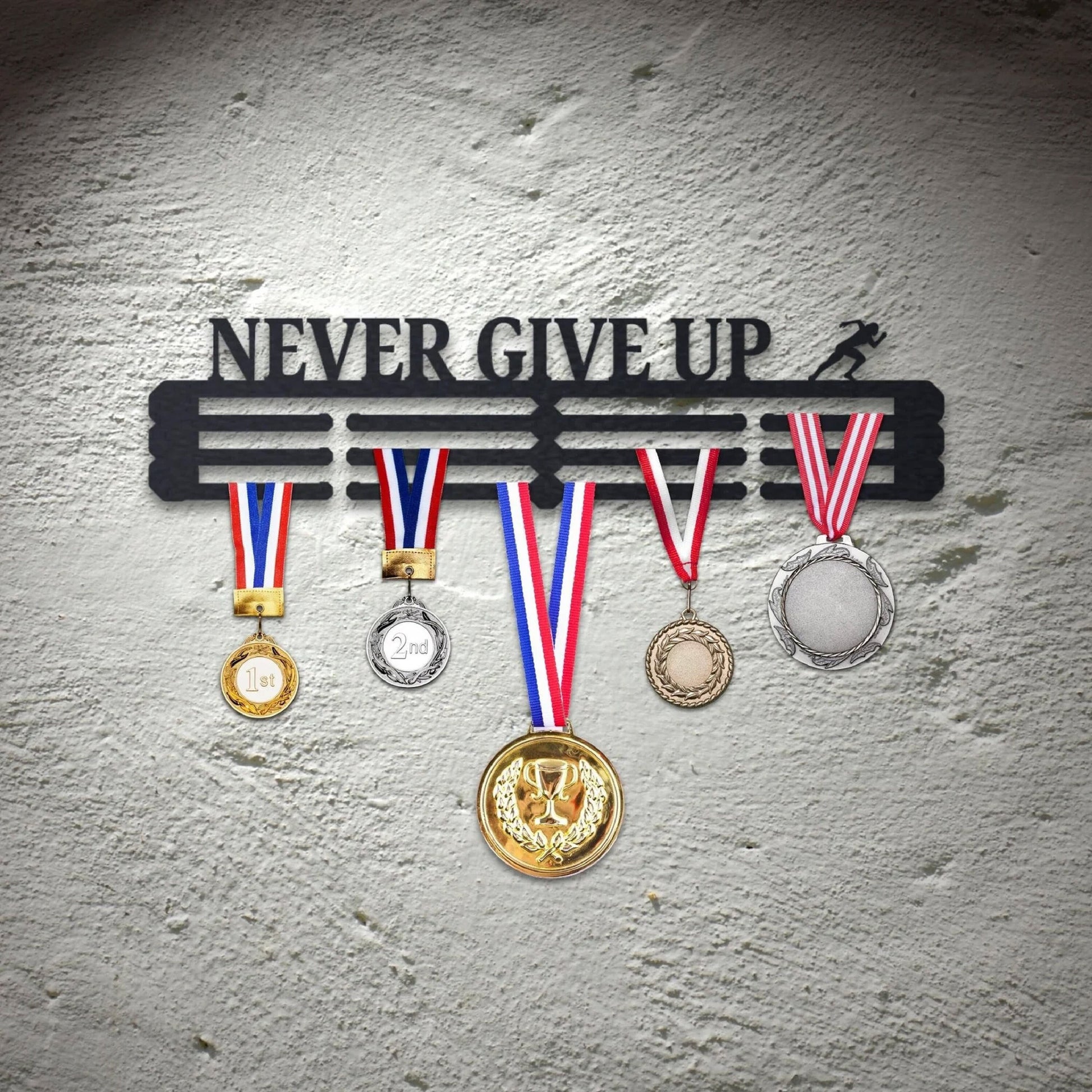 Custom Name Medal Hanger, Medal Holder Custom Text, Medal Hanger,Award Display, Medal Rack 12 Rungs for Medals & Ribbons,Personalized Hanger