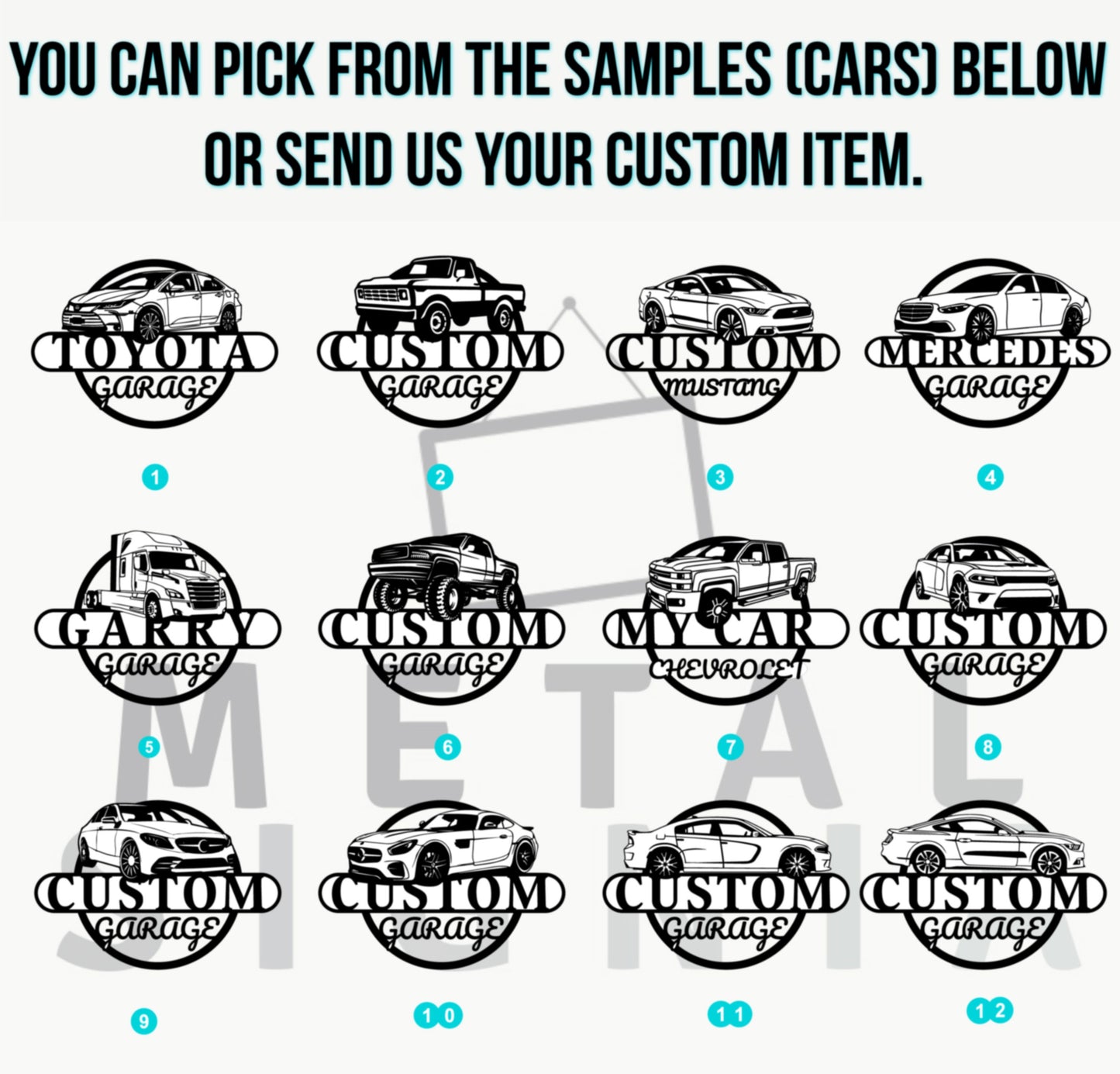 Father's Day Gift, Personalized Garage Signs, Metal Car Sign for Dad's Garage, Stylish Gift for Father Dad