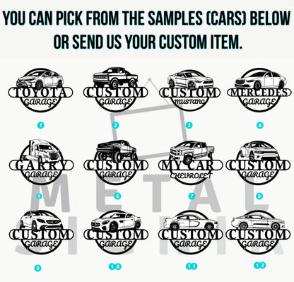 Father's Day Gift, Metal Car Sign for Dad's Garage, Stylish Gift for Father Dad, Personalized Custom Garage Signs