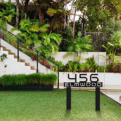Personalized Metal Address Sign, Modern Address Sign with Stakes, Address Sign for Lawn, Realtor Gift Idea