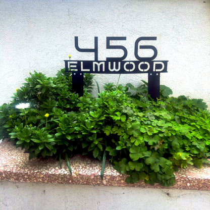 Personalized Metal Address Sign, Modern Address Sign with Stakes, Address Sign for Lawn, Realtor Gift Idea