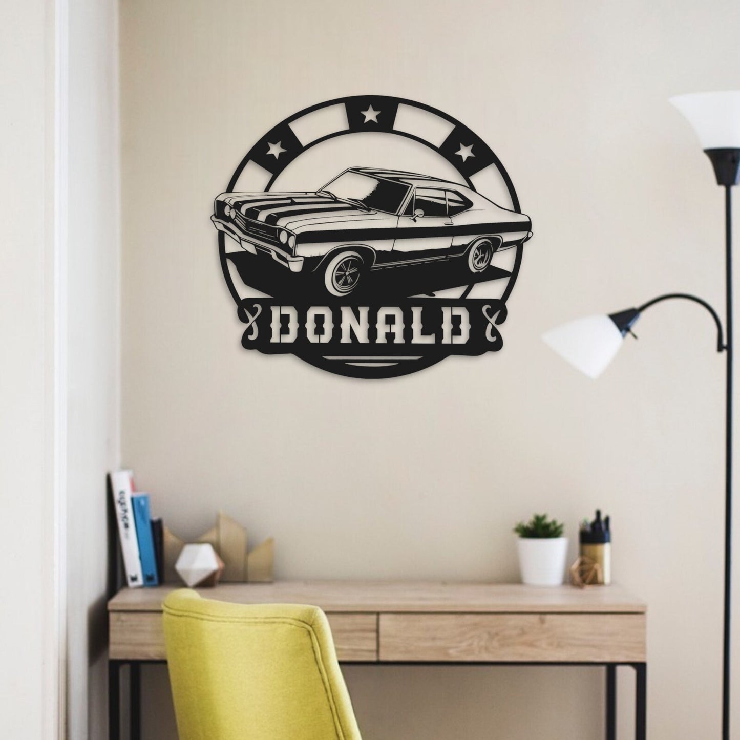 Personalized Metal Garage Sign | Car Signs for Young Boys | Customized Car Decor | Custom Metal Car Signs | American Car