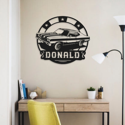 Personalized Metal Garage Sign | Car Signs for Young Boys | Customized Car Decor | Custom Metal Car Signs | American Car