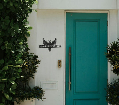 Custom Metal Address Sign with Eagle, Personalized Metal Address Sign for House, Custom House Number, Modern House Number Signs