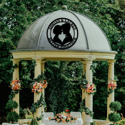 Custom Photo Metal Sign, Personalized Metal Wall Art for Couple, Est. Sign, Metal Initial Door Hanger, Wedding Gift, Anniversary Gift