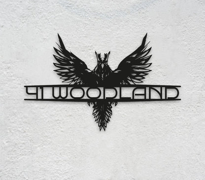 Custom Metal Address Sign with Eagle, Personalized Metal Address Sign for House, Custom House Number, Modern House Number Signs