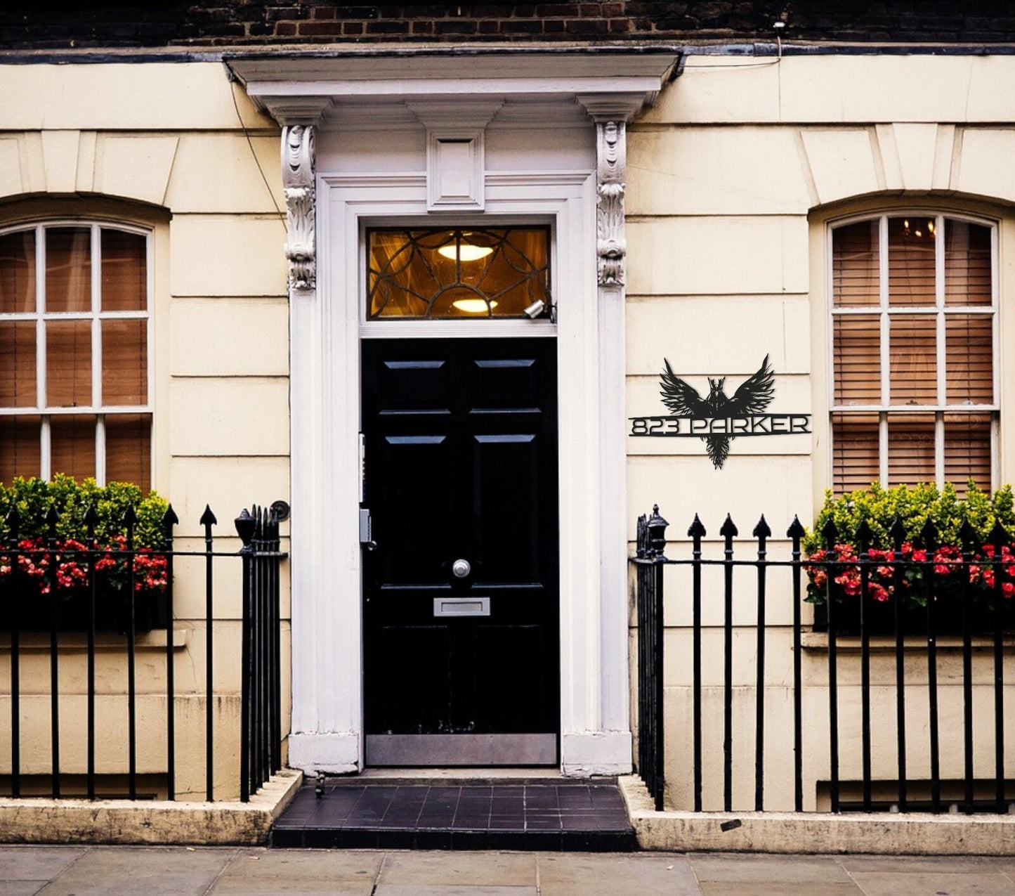 Custom Metal Address Sign with Eagle, Personalized Metal Address Sign for House, Custom House Number, Modern House Number Signs