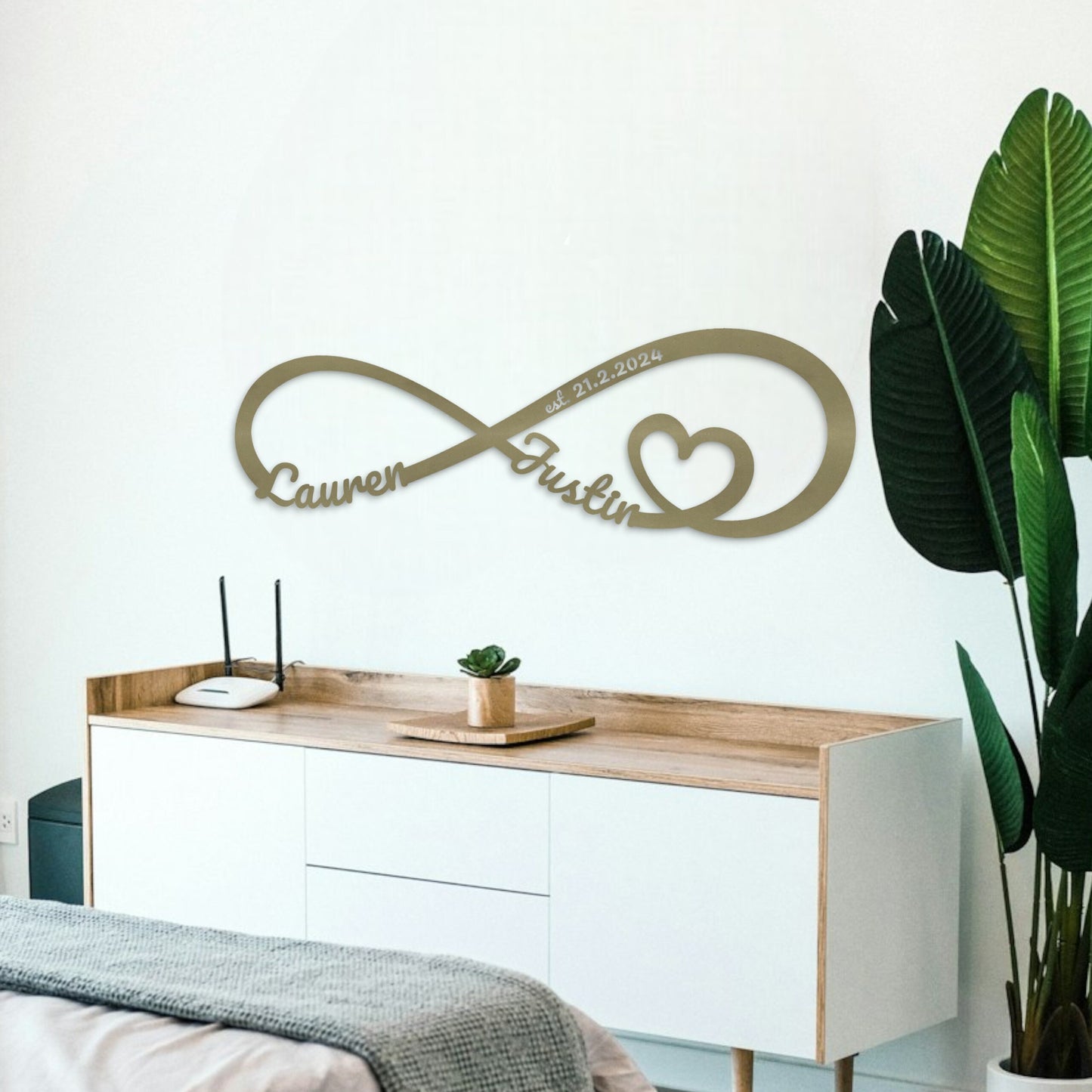 Personalized Infinity Metal Sign, Metal Established infinity Sign, Wedding Gift, Metal Monogram Sign, Housewarming Gift, Door Hanger