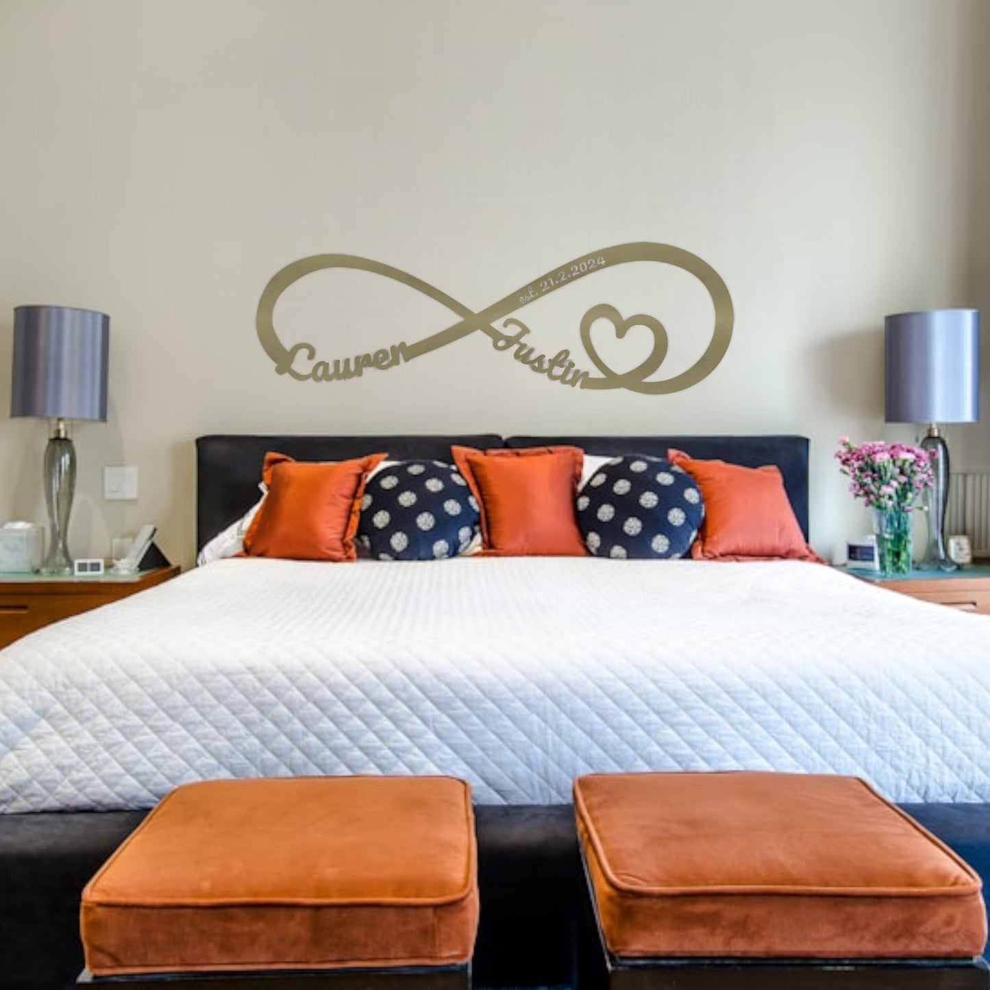 Personalized Wedding Gift for Couple, Custom Infinity Sign, Anniversary Gift, Personalized Metal Infinity Sign