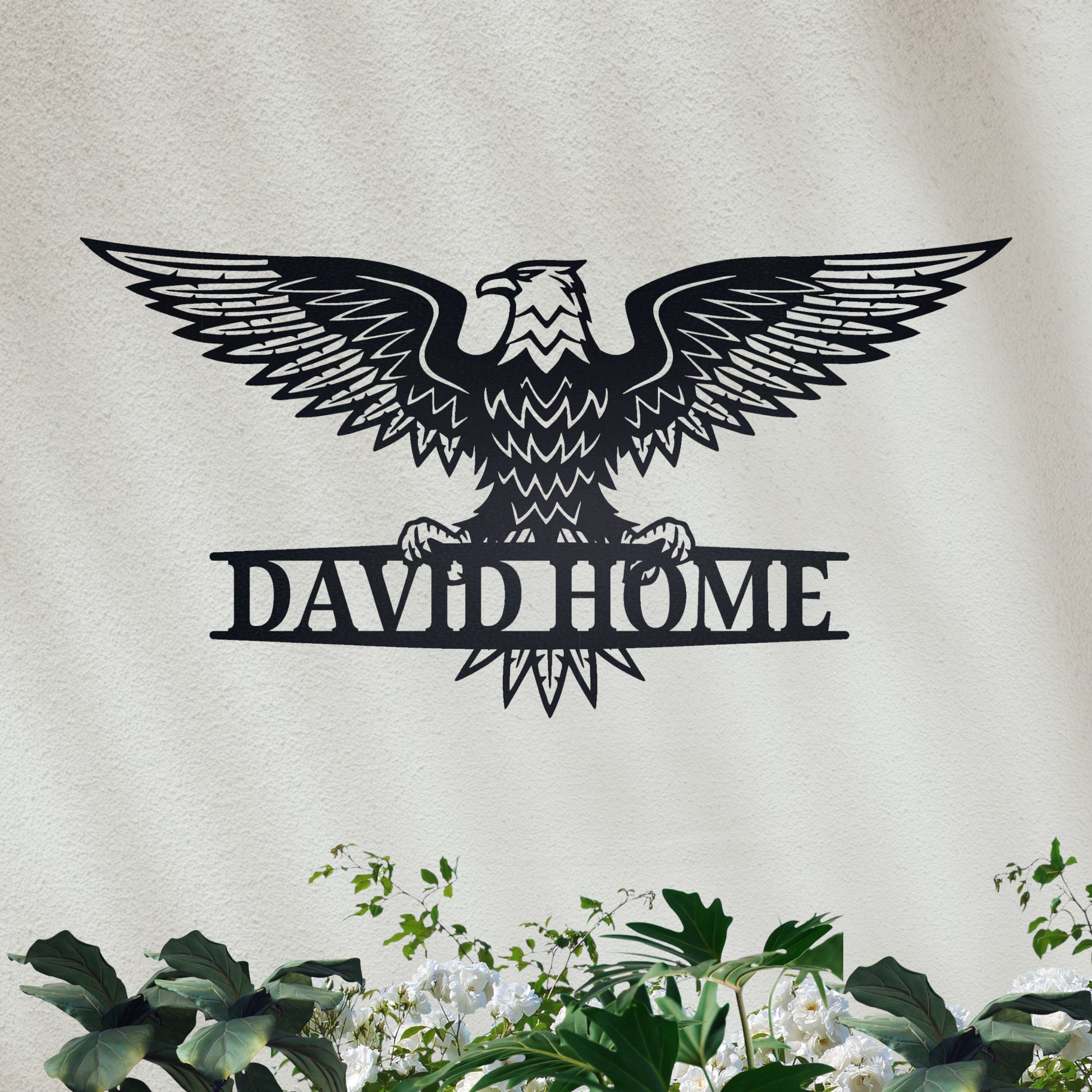 Custom Metal Address Sign with Eagle | Personalized House Number Sign | Modern Address Plaque