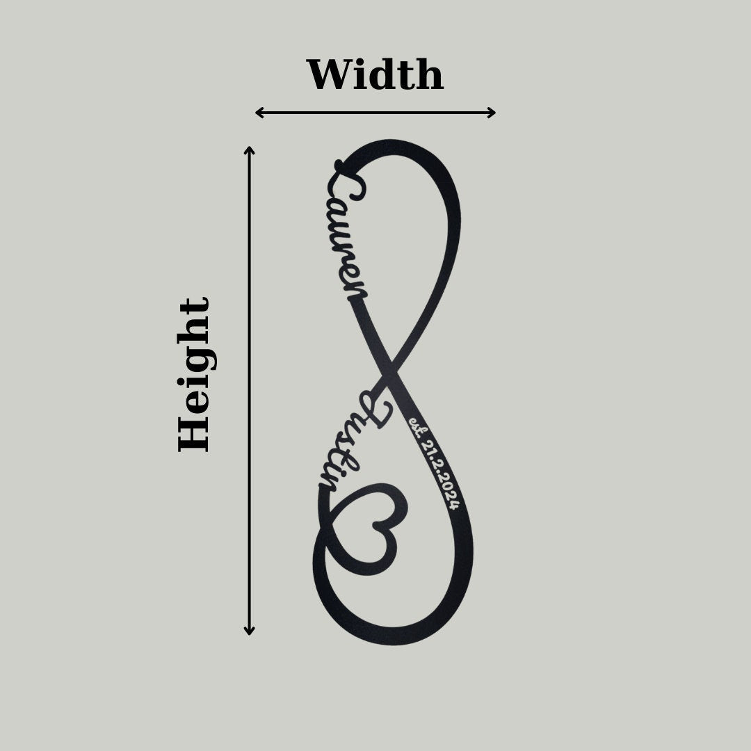 Personalized Wedding Gift for Couple, Custom Infinity Sign, Anniversary Gift, Personalized Metal Infinity Sign