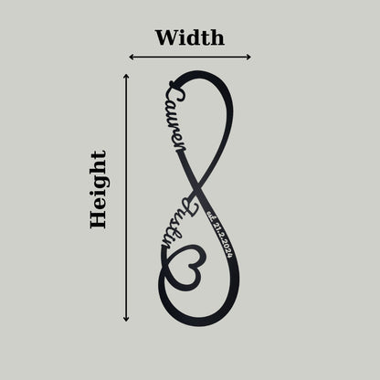 Personalized Wedding Gift for Couple, Custom Infinity Sign, Anniversary Gift, Personalized Metal Infinity Sign