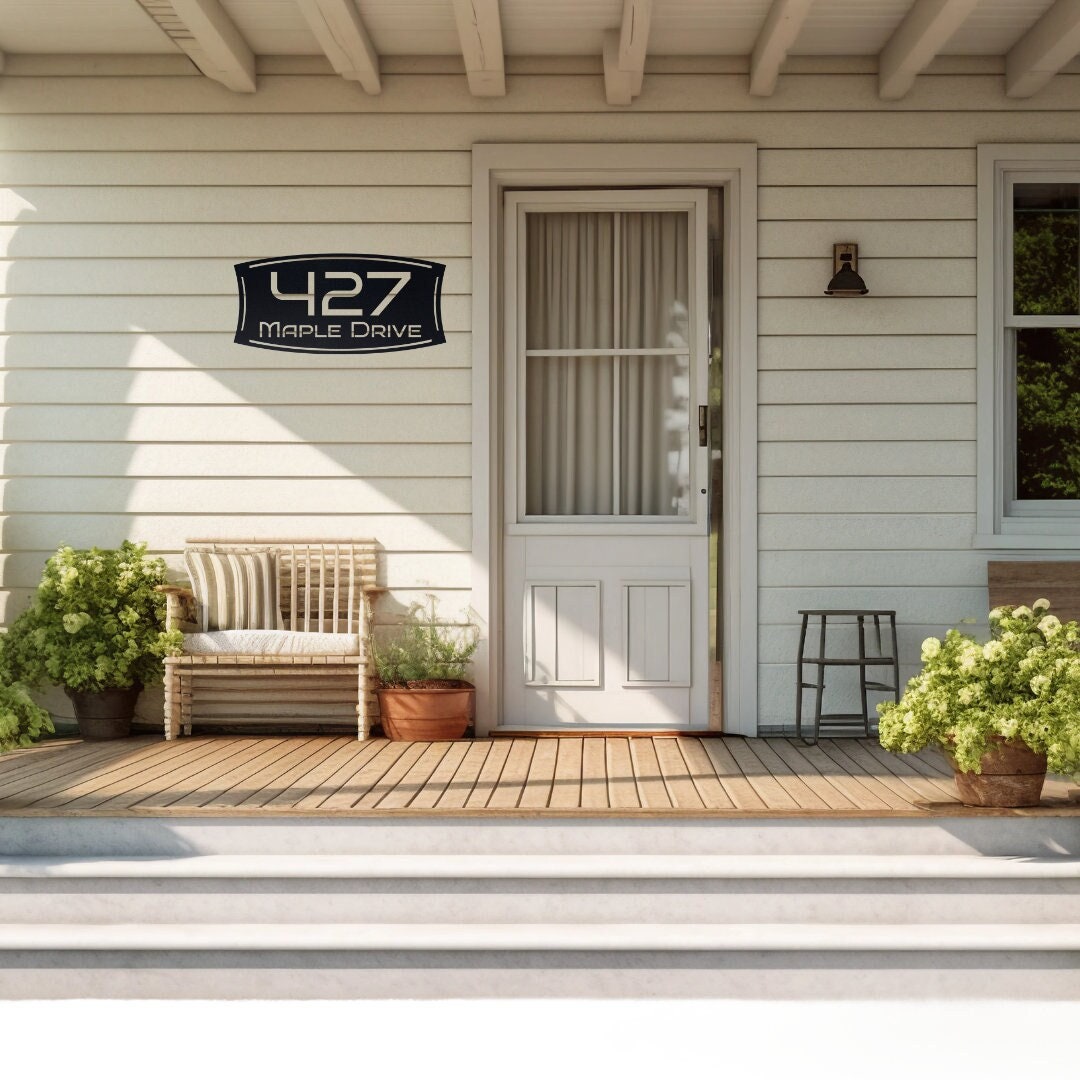 Stylish Metal Address Sign, Personalized Address Plaque