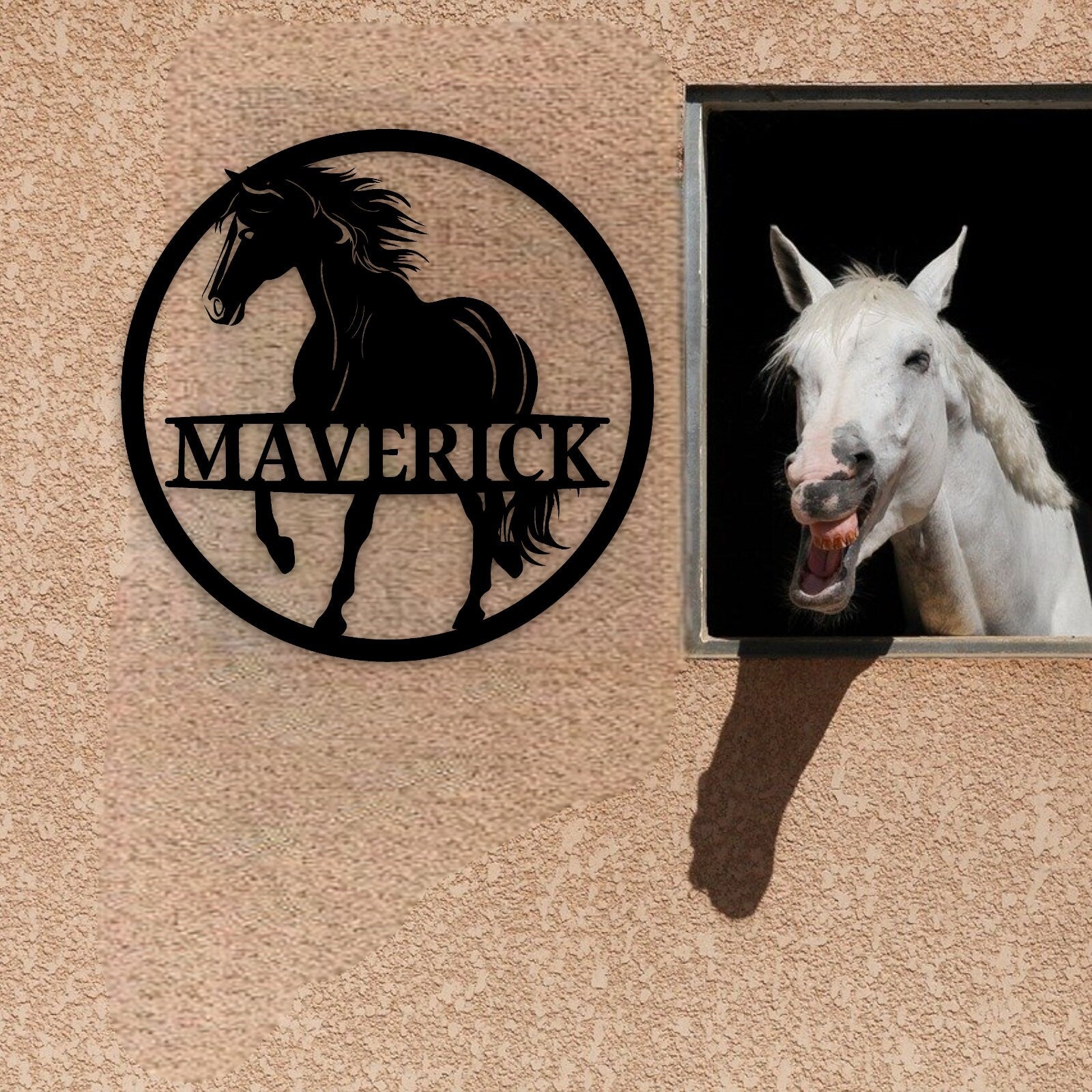 Custom Horse Metal Art, Horse sign , Cut to Order, Farmhouse Wall Sign, Housewarming, Horse Stall Sign, Anniversary, Stable, Horse gift