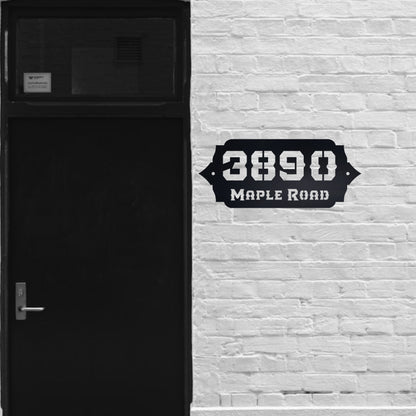 Metal House Number Sign, Address Number with Street Name, Colour Options