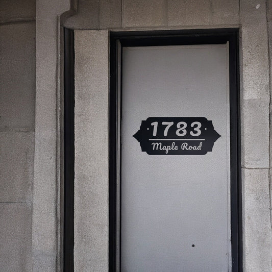 Metal House Number Sign, Address Number with Street Name, Colour Options