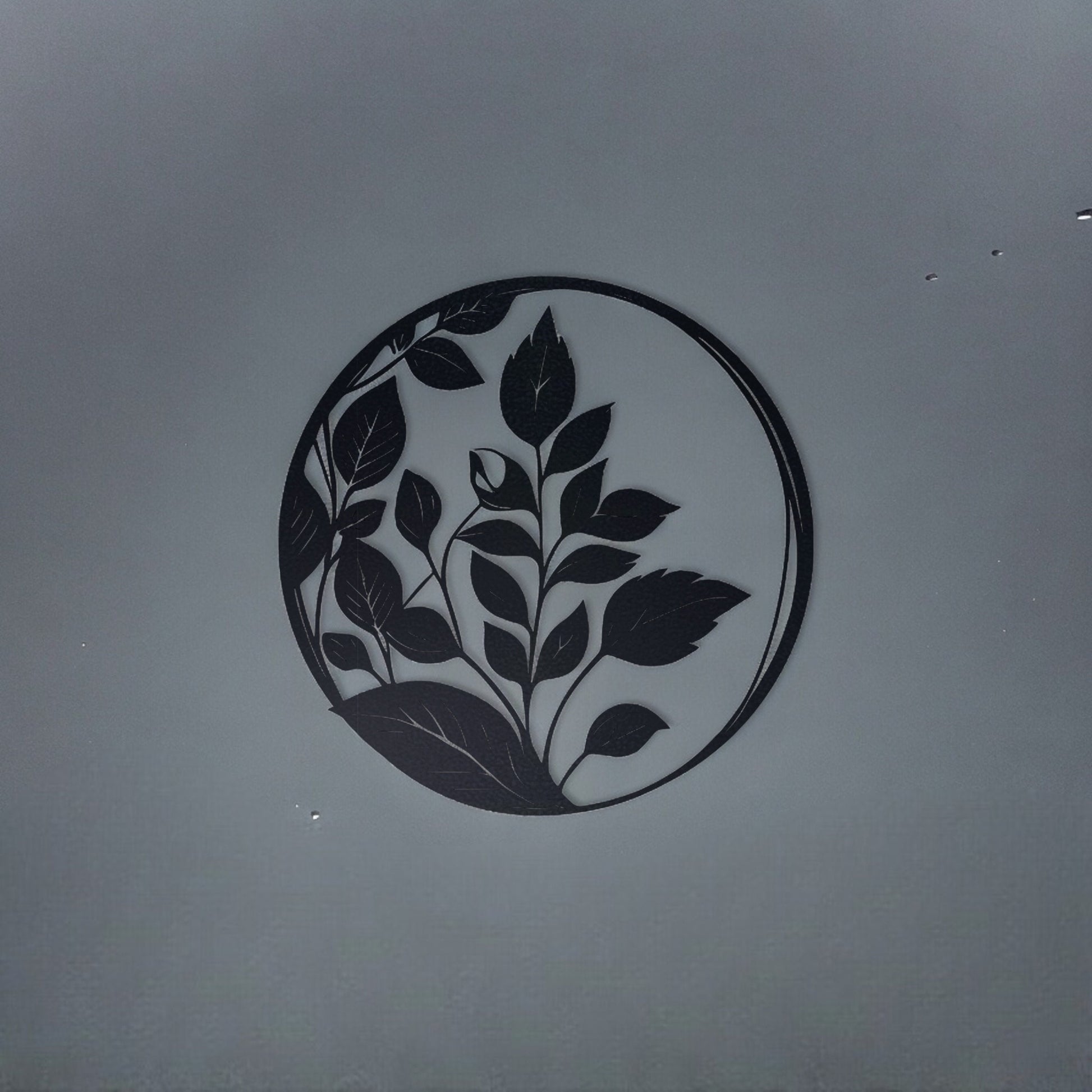 Elegant Metal Sign, Housewarming Gift, Wall Decor Home Deco, Custom Round Metal Art with Leaf, FarmHouse Decor