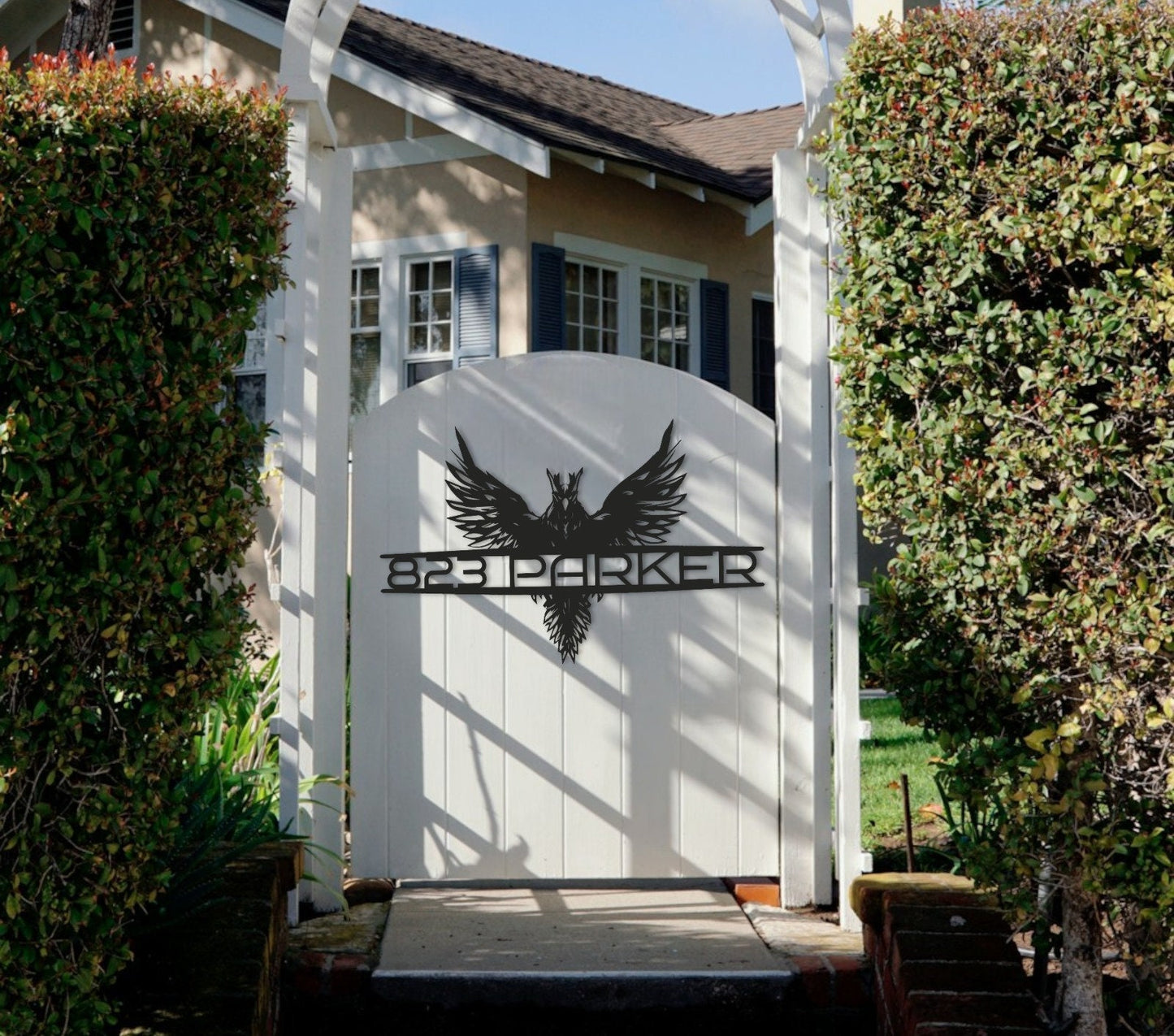 Custom Metal Address Sign with Eagle, Personalized Metal Address Sign for House, Custom House Number, Modern House Number Signs