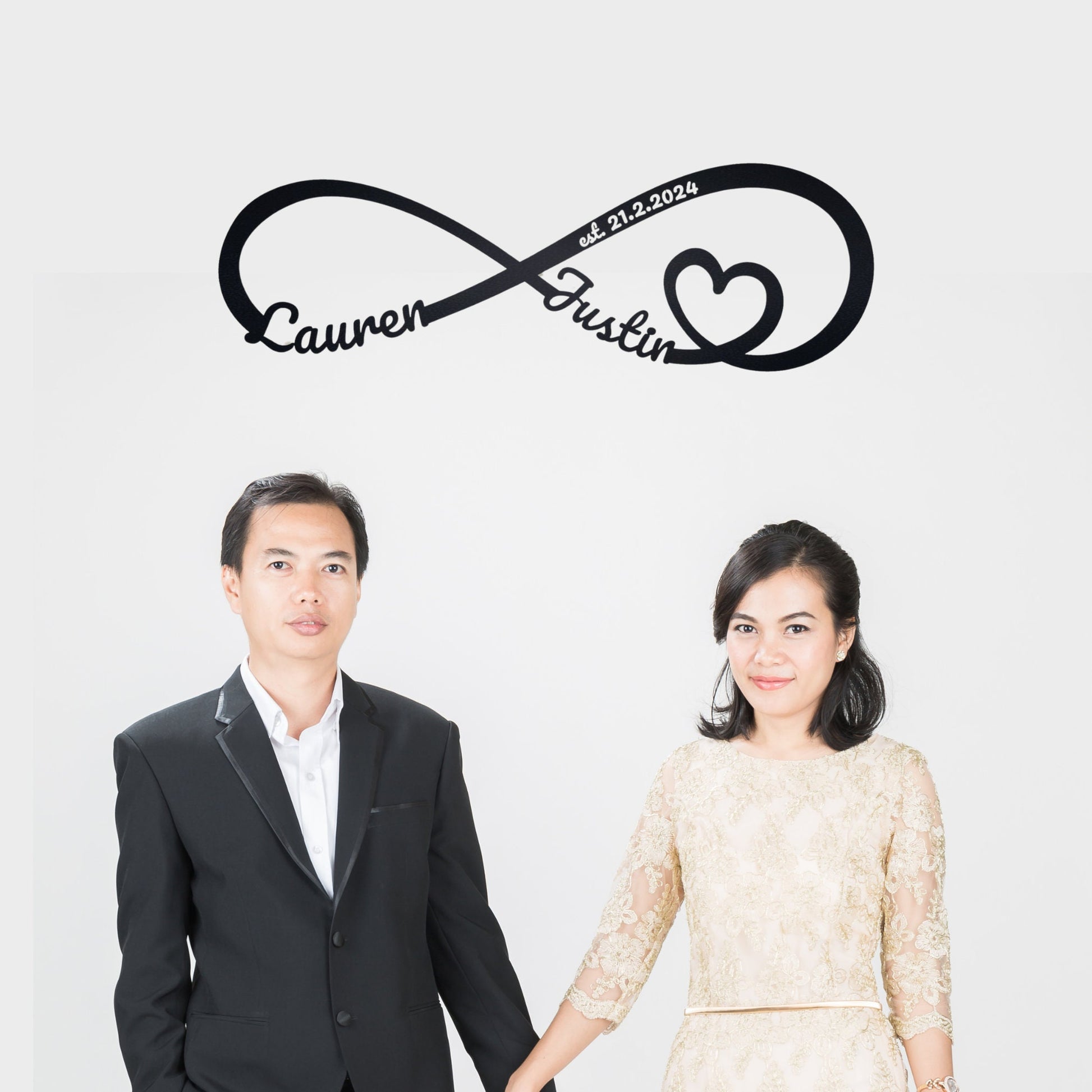 Personalized Wedding Gift for Couple, Custom Infinity Sign, Anniversary Gift, Personalized Metal Infinity Sign