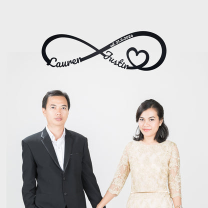 Personalized Wedding Gift for Couple, Custom Infinity Sign, Anniversary Gift, Personalized Metal Infinity Sign