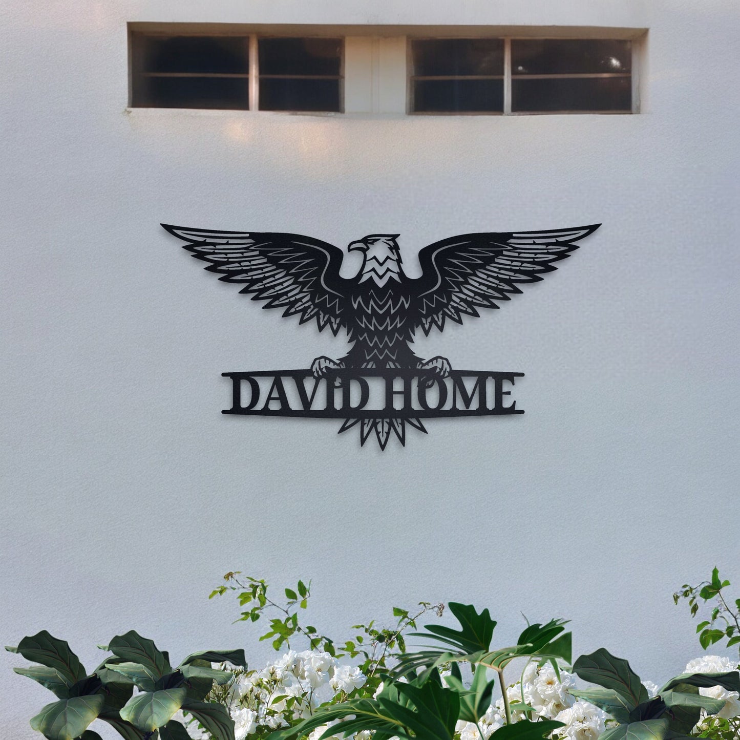 Custom Metal Address Sign with Eagle | Personalized House Number Sign | Modern Address Plaque