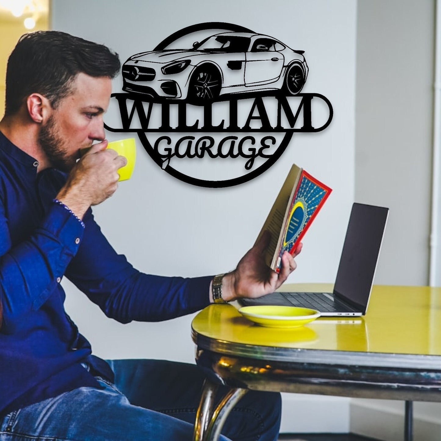 Father's Day Gift, Personalized Garage Signs, Metal Car Sign for Dad's Garage, Stylish Gift for Father Dad