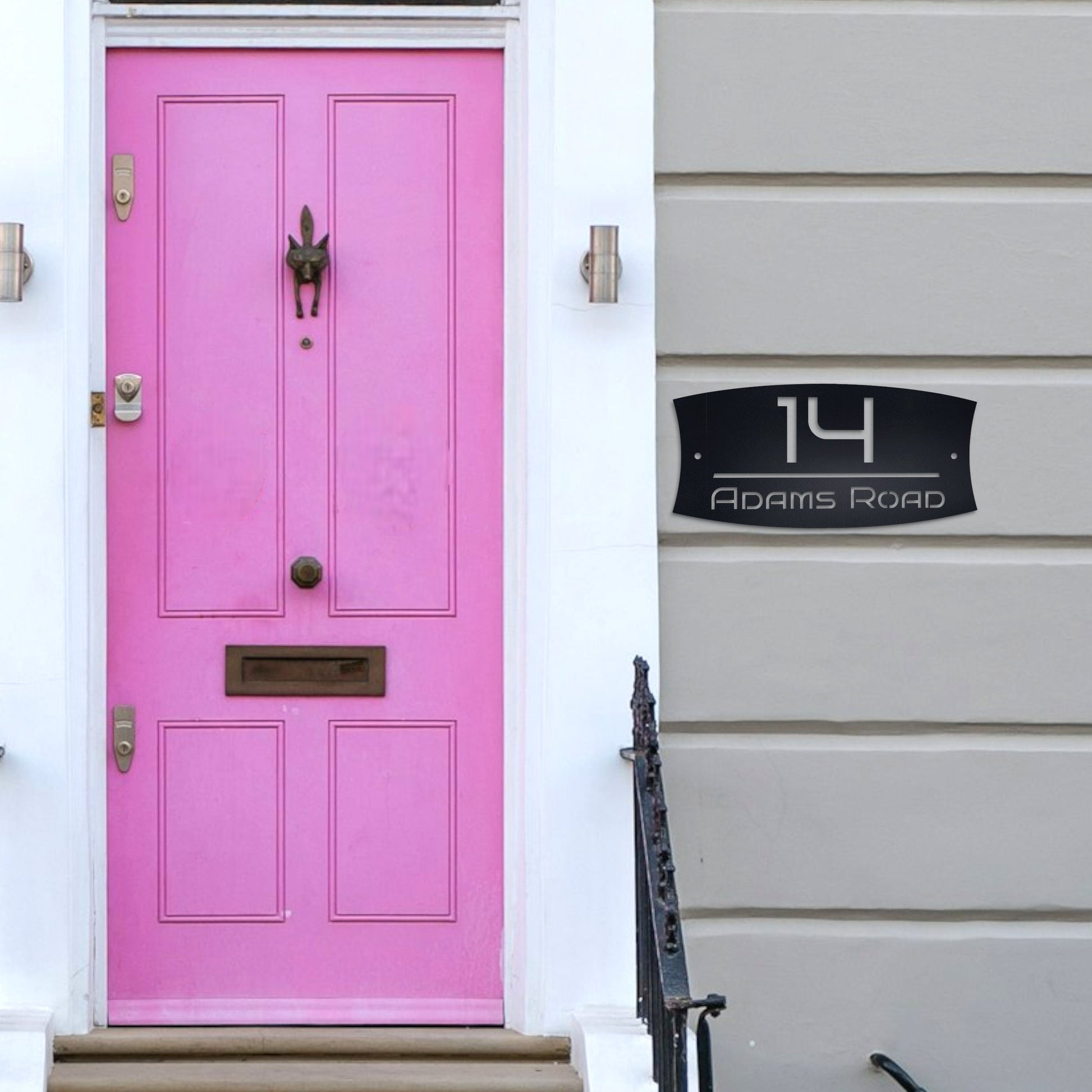 Metal House Address Sign, Custom Modern House Number Plaque, Personalized Outdoor Address Plaque, Stylish Housewarming Gift