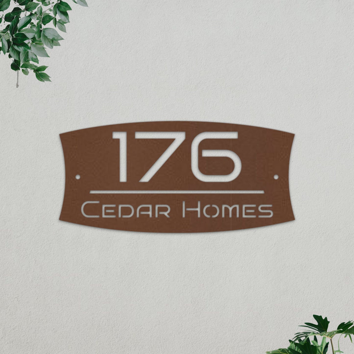 Metal House Address Sign, Custom Modern House Number Plaque, Personalized Outdoor Address Plaque, Stylish Housewarming Gift