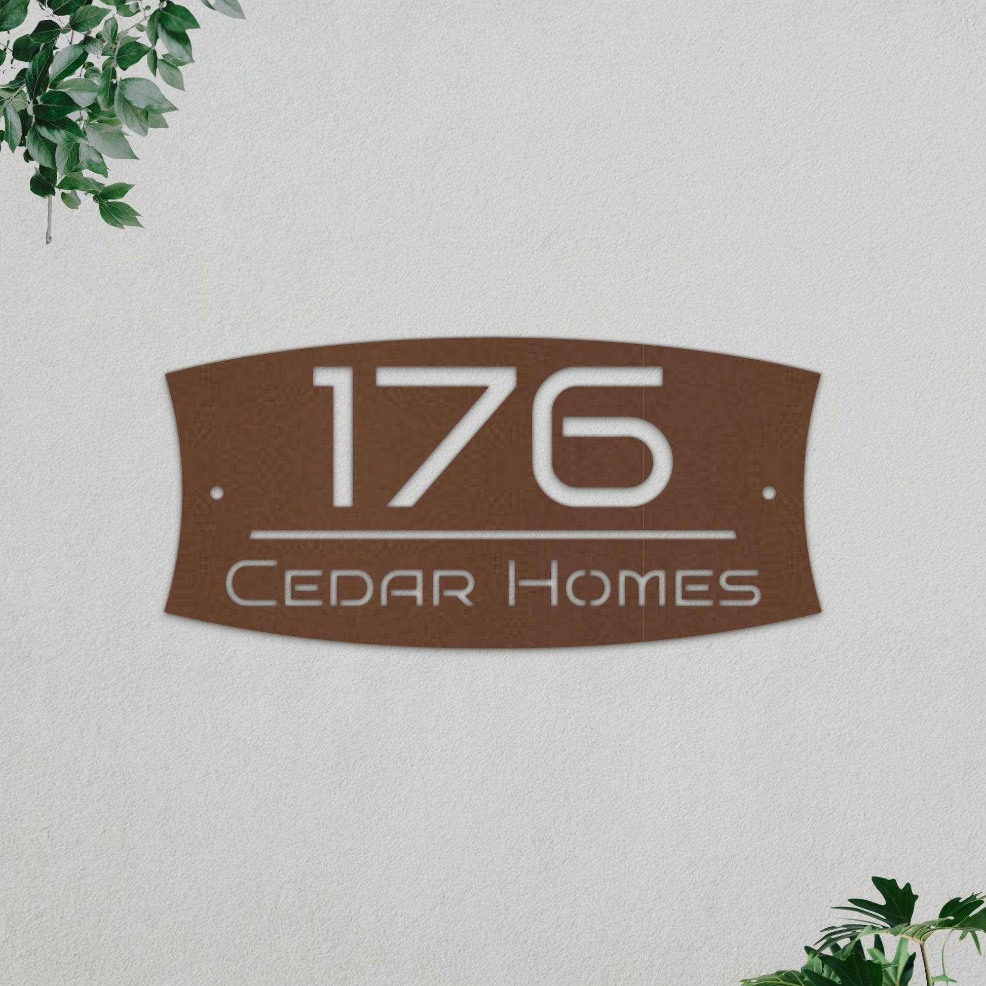 Metal House Address Sign, Custom Modern House Number Plaque, Personalized Outdoor Address Plaque, Stylish Housewarming Gift