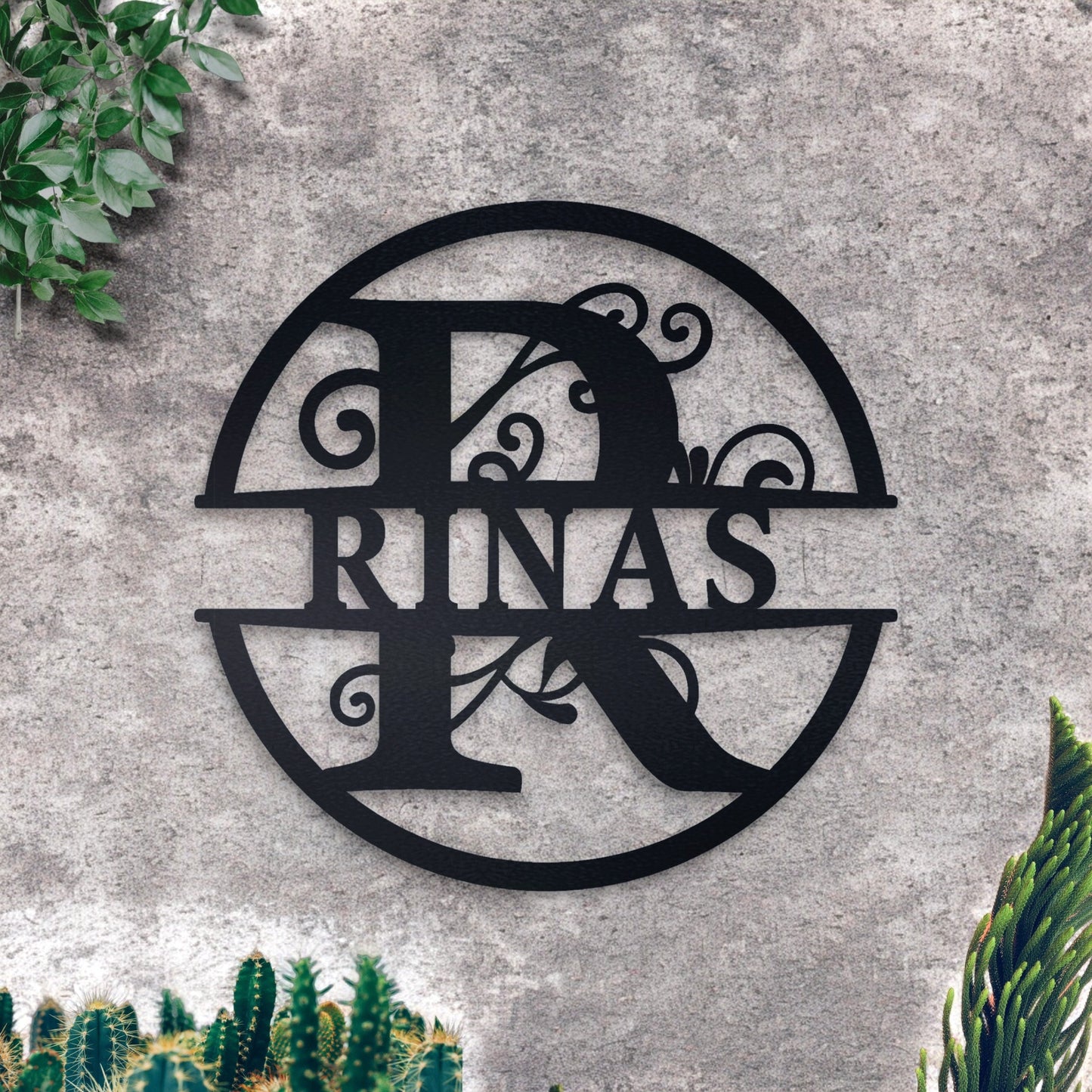 Personalized Name Metal Sign, Stylish Metal Initial Door Hanger, Gifts for Him Her, Metal Wall Art, Gift for Girlfriend