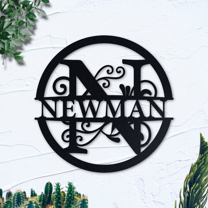 Personalized Name Metal Sign, Stylish Metal Initial Door Hanger, Gifts for Him Her, Metal Wall Art, Gift for Girlfriend