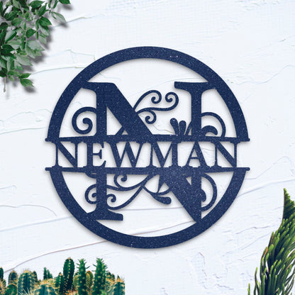 Custom Name Metal Sign, Gifts for Him Her, Metal Wall Art, Stylish Metal Initial Door Hanger