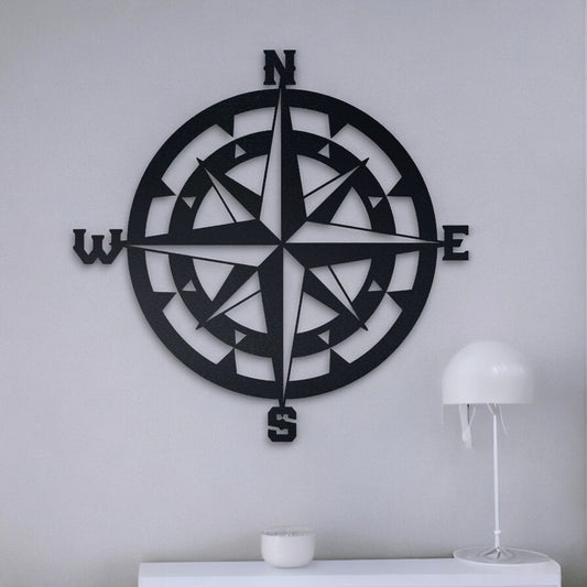 Compass Metal Wall Art, Compass Metal Sign, Outdoor Metal Art, Compass Wall Decor