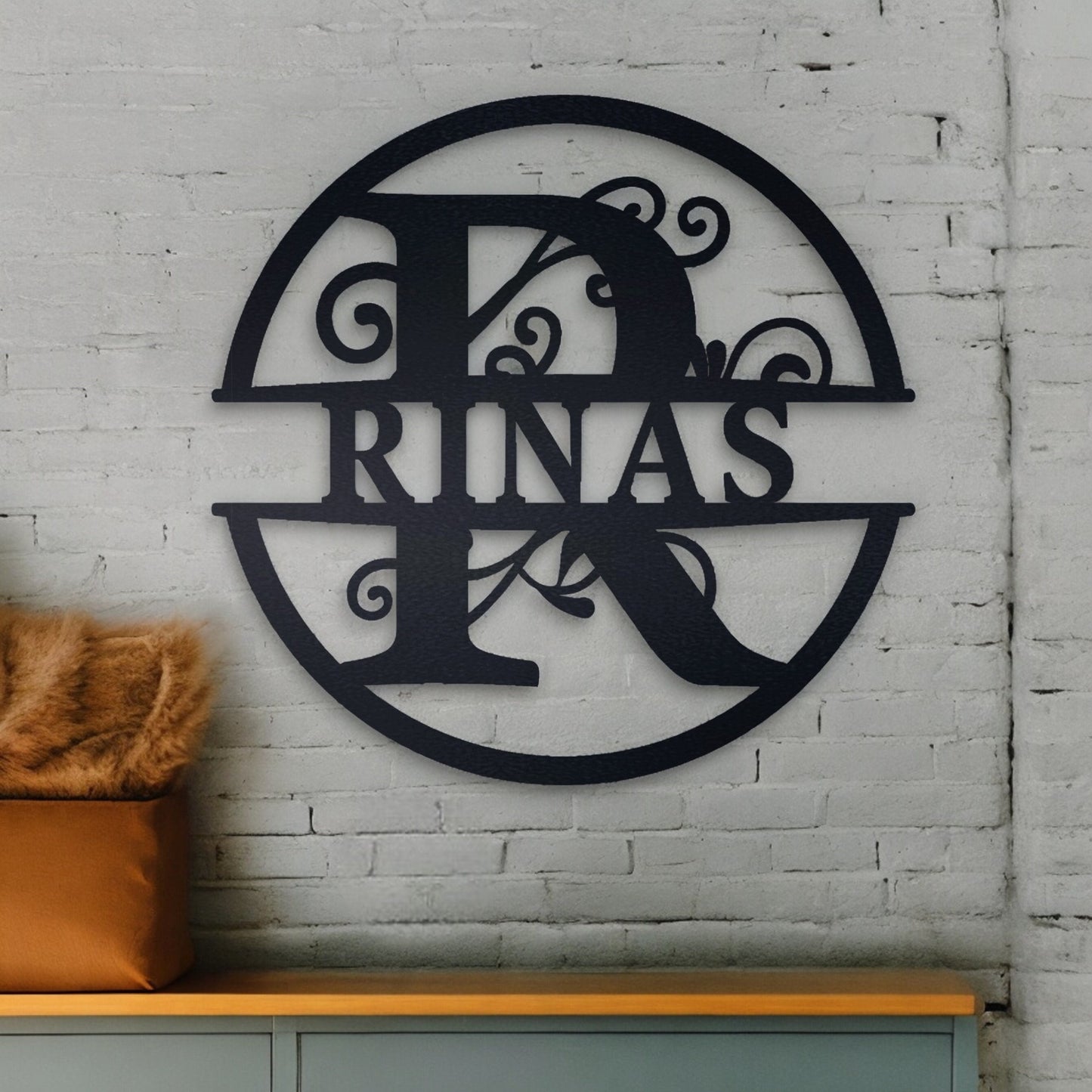 Personalized Name Metal Sign, Stylish Metal Initial Door Hanger, Gifts for Him Her, Metal Wall Art, Gift for Girlfriend