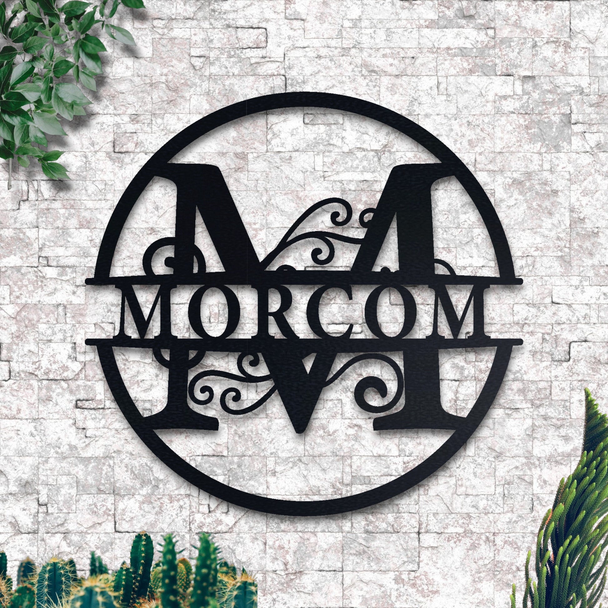 Personalized Name Metal Sign, Stylish Metal Initial Door Hanger, Gifts for Him Her, Metal Wall Art, Gift for Girlfriend