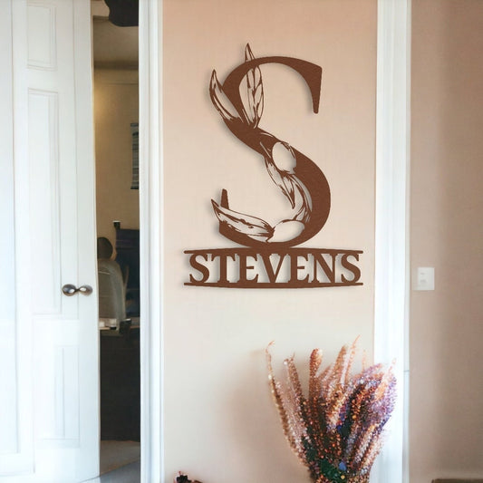Personalized Metal Monogram Sign, Metal Name Sign, Nursery Name Sign, Custom Name Sign, Last Name Sign, Housewarming Gift