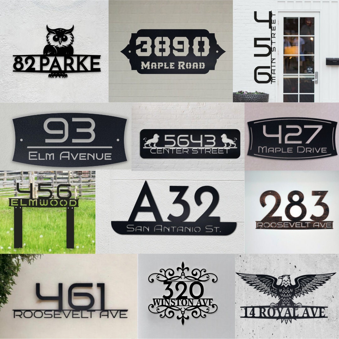 Custom Metal Address Sign for House, Metal House Number, Address Plaque, Address Signs, Housewarming Gift, Outdoor Metal Sign, House Numbers